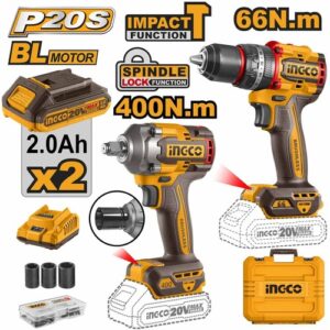 Combo taladro 1/2" 66N llave impacto 1/2" 285N 2 baterias/cargador