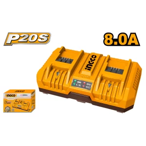 Cargador para 2 baterías 8.0A 20v