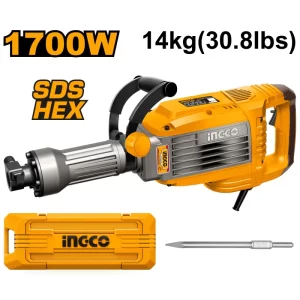 Martillo demoledor 14Kg 1700w 1400bpm 50j cincel