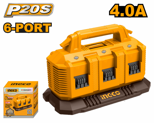 CARGADOR 20V PARA 6 BATERIAS 4A